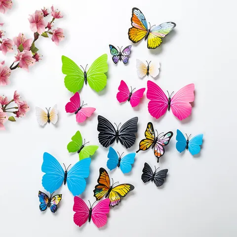 3D Spiegel Schmetterling Wandaufkleber DIY Hohl Dekorative Schmetterlinge Abnehmbare Metallische Wandtattoos Für Zuhause Zimmer Hochzeit Party Dekoration