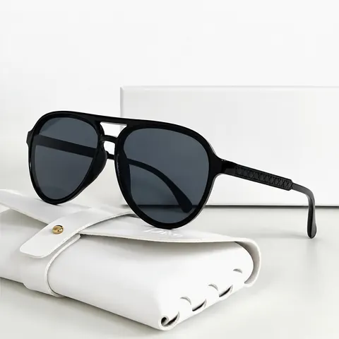 Retro Double Bridge Aviator Sunglasses For Men Women Fashion PC Frame UV400 Lenses Trendy Classic Outdoor Driving Eyewear