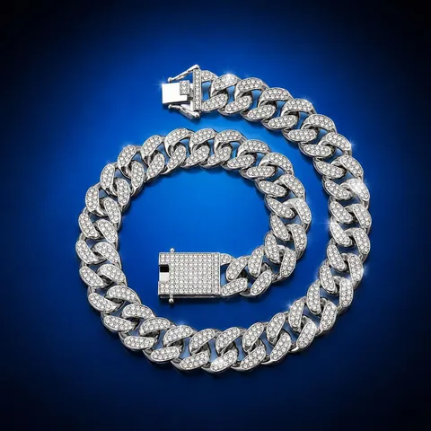 Κολιέ Hip Hop Cuban Link Κράμα Στρας Iced Out Κοσμήματα Μόδας Για Άνδρες Γυναίκες Μοναδική Τάση