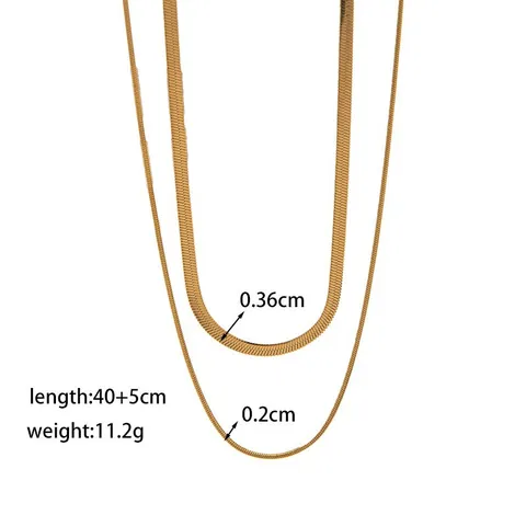 Minimalistische Roestvrijstalen Gelaagde Slangenbotketting Halsketting Voor Dames Goud Zilver Verguld Dubbele Drievoudige Laag Choker Hip Hop Mode Sieraden