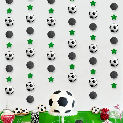 Football Soccer Party Decoration Garland Paper Star Banner Birthday Sports Match Event Hanging Ornaments