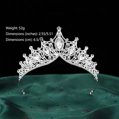 Luxury Alloy Rhinestone Bridal Crown Baroque Style Marquise Crystal Tiara For Wedding Party Dress Accessories Women Jewelry