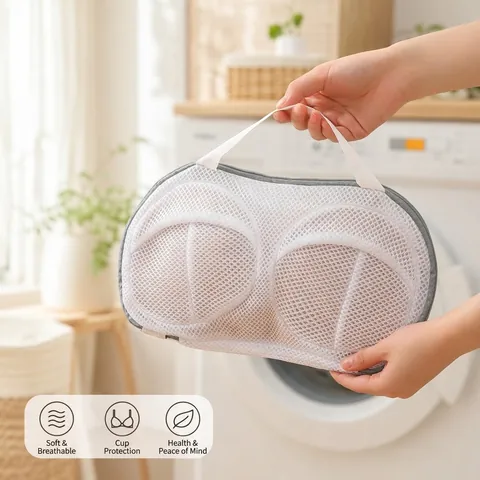 Bra Laundry Bag 3D Thickened Polyester Mesh Underwear Wash Bag With Handle For Washing Machine Anti Deformation