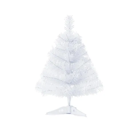 Witte Mini Kerstboom Set Met LED Batterij Verlichting Blauwe Zilveren Kerstballen Ster Piek Voor Bureau Huis Kantoor Decor