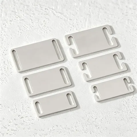 Stainless Steel DIY Blank Pet ID Tags Rectangular Identification Plates For Collars Sliding Engravable Metal Tags For Dog Cat Keychains