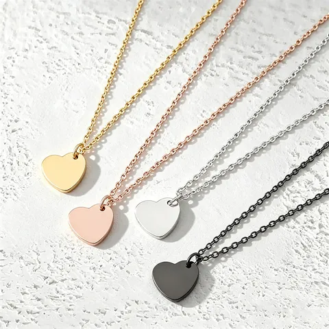 Minimalistische Roestvrij Stalen Hart Hanger Halsketting Voor Vrouwen Gepolijste Geometrische Kruis Ketting Sieraden Goud Zilver