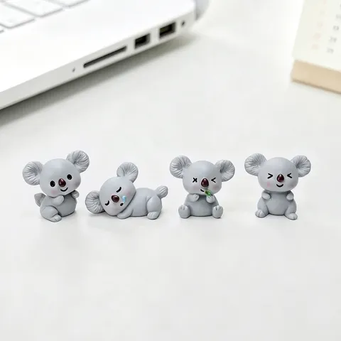 Miniature Koala Figurines Resin Tiny Animal Statues For Micro Landscape Fairy Garden DIY Dollhouse Decoration Desktop Ornament