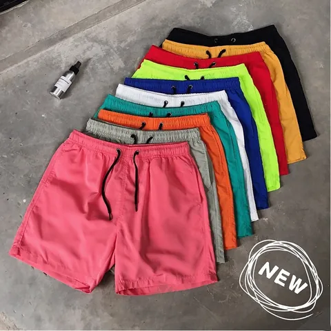 Pantalones Cortos Casuales de Verano para Hombre Ligeros Holgados Secado Rápido Bañador de Playa Color Caramelo Cintura Elástica con Cordón Deporte Playa