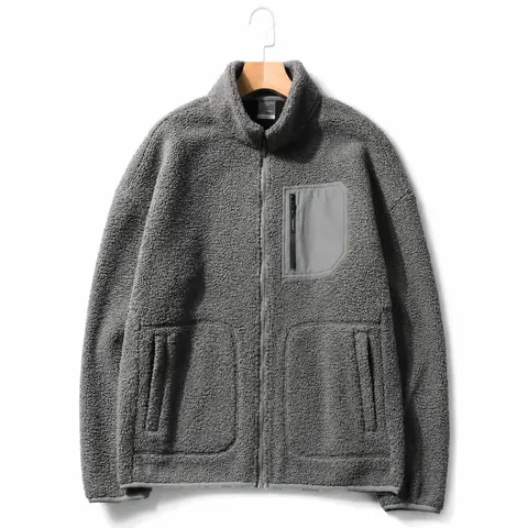 Men's Thick Polar Fleece Jacket Lamb Wool Look Warm Zip Up Winter Coat Outdoor Long Sleeve Thermal Top For Men Women