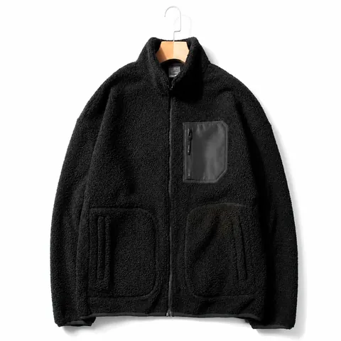 Veste Polaire Épaisse pour Hommes Look Laine d'Agneau Manteau d'Hiver Chaud à Fermeture Éclair Haut Thermique Extérieur Manches Longues Mixte