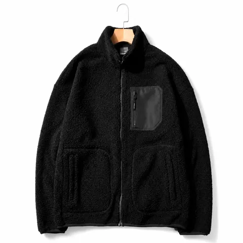Men's Thick Polar Fleece Jacket Lamb Wool Look Warm Zip Up Winter Coat Outdoor Long Sleeve Thermal Top For Men Women