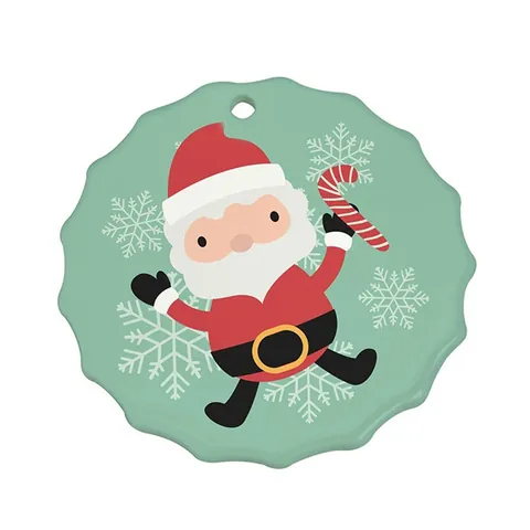 Sublimation Ceramic Christmas Ornament Blanks White Porcelain DIY Heat Transfer Hanging Decoration For Holiday Festival Home Decor