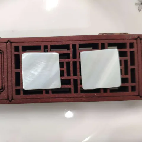 Escamas de Concha Cuadradas Pulidas Naturales Cuentas de Nácar Blanco para Pendientes DIY Accesorios para el Cabello Componentes de Joyería