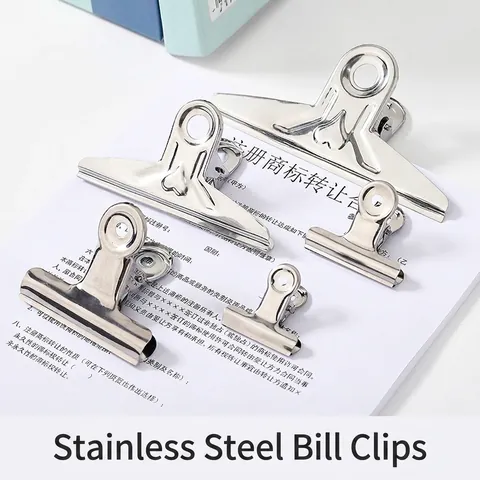 Heavy Duty Stainless Steel Bulldog Clips Metal Binder Clamp For Office Home School Paper Organization Drawing Board Clipping