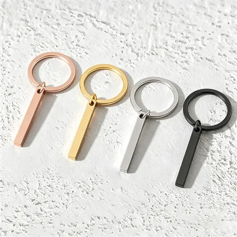 Minimalistischer Edelstahl Quadersäule Schlüsselanhänger Geometrischer Metall Schlüsselring Anhänger Für Herren Damen Täglich Geschenk
