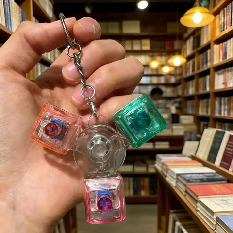 Mechanische Achse Fidget Spinner Schlüsselanhänger Transparent Leuchtend Tastatur Schalter Stressabbau Spielzeug Für Büro Geschenk