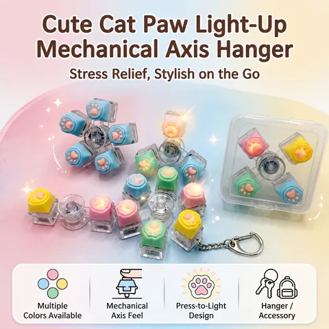 Cat Paw Mechanical Keyboard Switch Tester Transparent Shell Silicone Fidget Toy Portable Stress Relief Toy