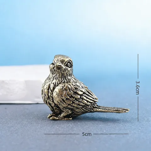 Figura de Animal de Aleación Retro Ornamento de Metal Vintage Miniatura Gorrión Caracol Libélula Mantis Escultura Para Decoración de Escritorio de Oficina
