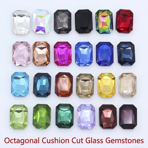 Octagon Rectangle Pointed Back Crystal Glass Gems Rhinestones DIY Jewelry Making Accessories For Clothing Shoes Decoration
