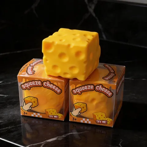 Simulation Cheese Squishy Toy Slow Rebound Stress Relief Decompression Toy For Kids Adults Yellow Large Size