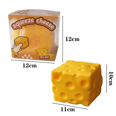 Simulation Cheese Squishy Toy Slow Rebound Stress Relief Decompression Toy For Kids Adults Yellow Large Size