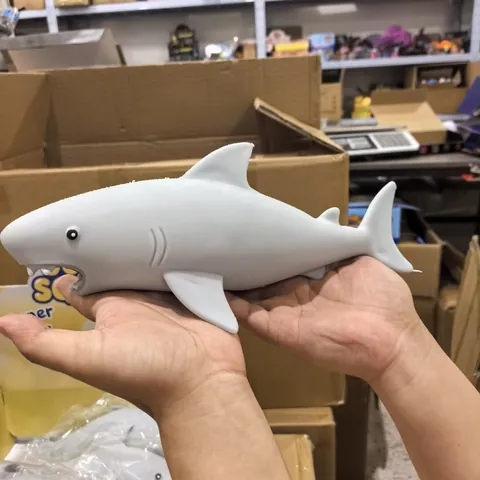 Jumbo Simulation Shark Squishy Slow Rising Stress Relief Toy Soft Grey Shark Squeeze Toy For Teens Adults Sensory Toy Gift