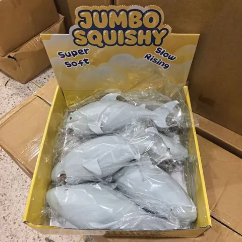 Jumbo Simulation Shark Squishy Slow Rising Stress Relief Toy Soft Grey Shark Squeeze Toy For Teens Adults Sensory Toy Gift