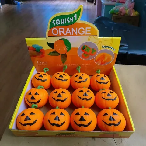 Halloween Κολοκύθα Squishy Παιχνίδι Ανακούφισης από το Στρες TPR Προσομοίωση Φαγητού Κολοκύθα Παιχνίδι Αργής Ανόδου Τρομακτικό Jack-o'-lantern Δώρα για Παιδιά Ενήλικες