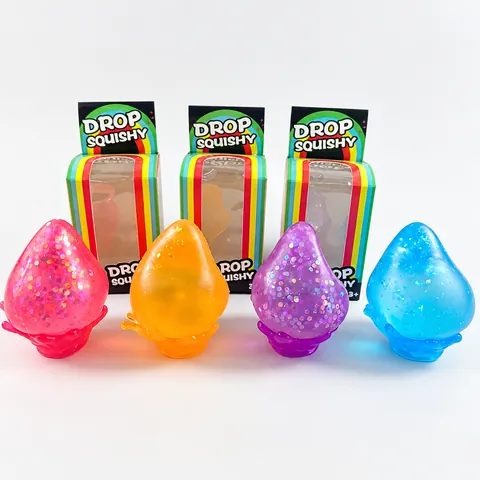 Dreamy Glitter Water Drop Squishy Toy Aurora Maltose Decompression Cube Sensory Venting Toy For Adults Kids Gift