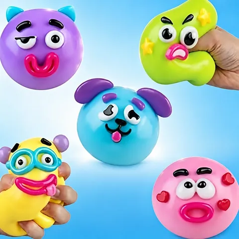 Cartoon Hond Gezicht Squishy Speelgoed Traag Stijgend Stressverlichting Knijpspeelgoed Voor Kinderen Volwassenen Grappige Gezichtswissel Zacht TPR Decompressie Speelgoed Cadeau