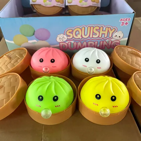 Creative Simulation Squishy Dumpling Stress Relief Toy Squeeze Bubble Blowing Fidget Toy For Kids Adults Funny Sensory Fidget Toy Gift