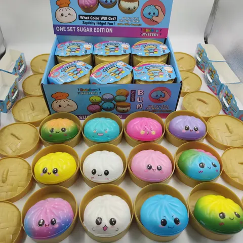 Creative Steamed Bun Squishy Toy PU Slow Rebound Stress Relief Toy Cute Cartoon Bun Decompression Toy For Kids Adults Office Home