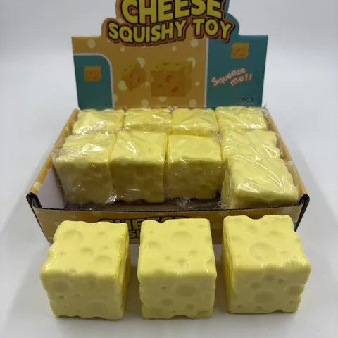 Realistic Cheese Simulation Squishy Toy Slow Rebound TPR Stress Relief Squeeze Toy For Adults Kids Creative Decompression Gift