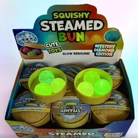 Luminous Squishy Steamed Bun Stress Relief Toy Slow Rebound Steamed Stuffed Bun Squeeze Toy For Kids Adults Fun Healing Toy With Small Steamer