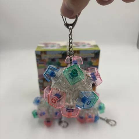Leuchtendes Kugelförmiges Mechanisches Tasten Fidget Spielzeug Squishy Schlüsselanhänger Stressabbau Multicolor Finger Spielzeug