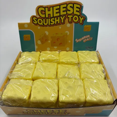 Realistic Cheese Simulation Squishy Toy Slow Rebound TPR Stress Relief Squeeze Toy For Adults Kids Creative Decompression Gift