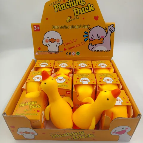 Jouet Squishy Canard Jaune TPR Anti-stress Jouet à Presser Pour Adultes Et Jeunes Jouet De Décompression Animal Dessin Animé Cadeau