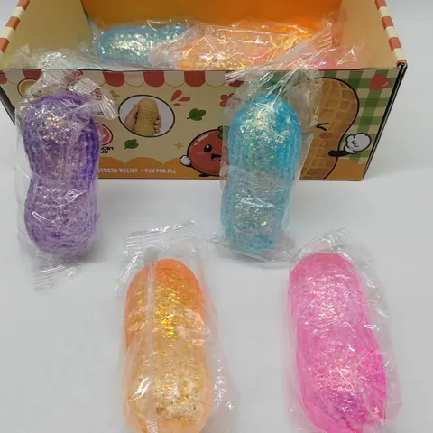 Simulation Peanut Squishy Toy Slow Rebound Stress Relief Fidget Toy With Glitter Decoration Maltose Texture Squeeze Sensory Toy For Gift