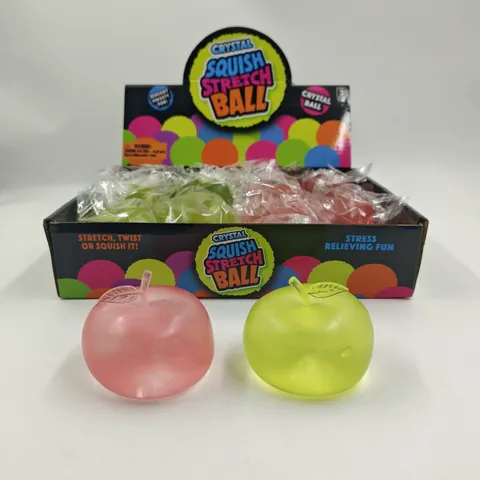 Apple Shaped Squishy Stress Ball Maltose Texture TPR Translucent Fruit Sensory Fidget Toy For Office Home Relaxation Gift