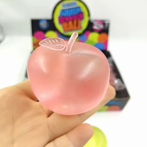 Apple Shaped Squishy Stress Ball Maltose Texture TPR Translucent Fruit Sensory Fidget Toy For Office Home Relaxation Gift
