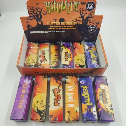 Jouet Halloween Butter Stick Squishy Slow Rising PU Jouet Anti Stress Avec Imprimés Citrouille Chauve Souris Cadeau de Fête