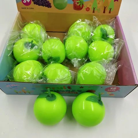 Simulation Green Apple Squishy Toy Flour Filled Slow Rebound TPR Fruit Squeeze Toy For Stress Relief Adults Kids Gift