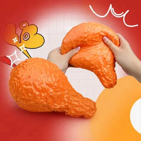 Coscia di Pollo Fritto Simulato Realistico Squishy TPR Sollievo dallo Stress Giocattolo da Premere per Adulti e Adolescenti