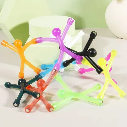 Colorful Magnetic Stickman Toy Soft Rubber Climbing People Fridge Magnet Creative Stress Relief Humanoid Decor Toy