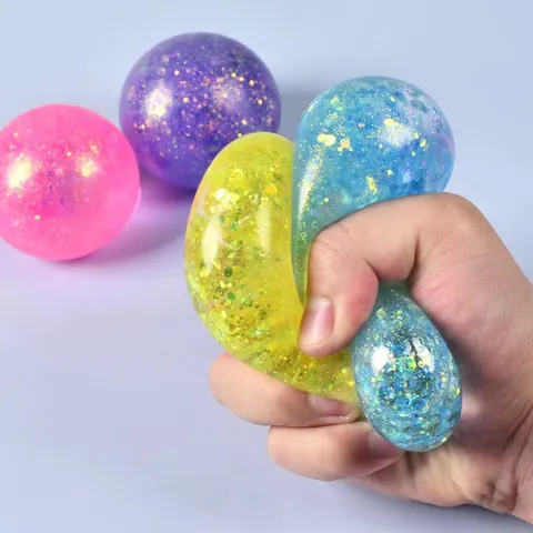 Decompression Maltose Ball Slow Rebound Aurora Sequins Squeezing Ball Vent Squishy Toy Novelty Stress Relief Toy Gift