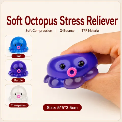 Παιχνίδι Squishy Χταπόδι Κρυστάλλινο TPR Ανακούφιση από το Στρες για Παιδιά Ενήλικες Μαλακό Παιχνίδι Συμπίεσης για το Γραφείο
