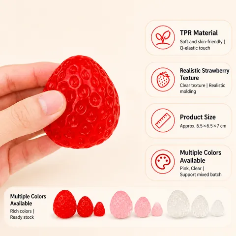 Realistic Strawberry Blueberry Squishy Toy Soft TPR Slow Rebound Fruit Squeeze Toy Stress Relief Sensory Toy For Kids Adults