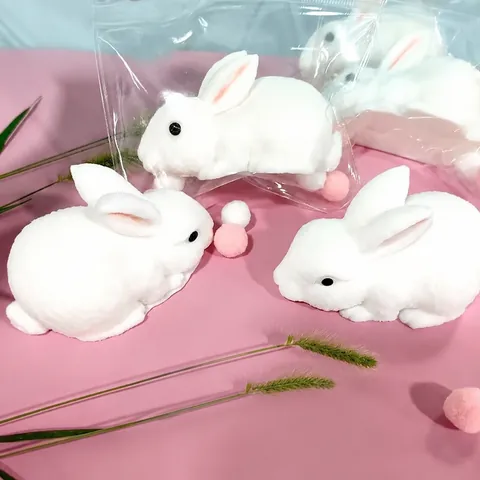 Jouet à Presser Lapin Super Doux TPR Soulagement du Stress Animal Fidget Toy Mignon Bunny Sensoriel Cadeau Enfants