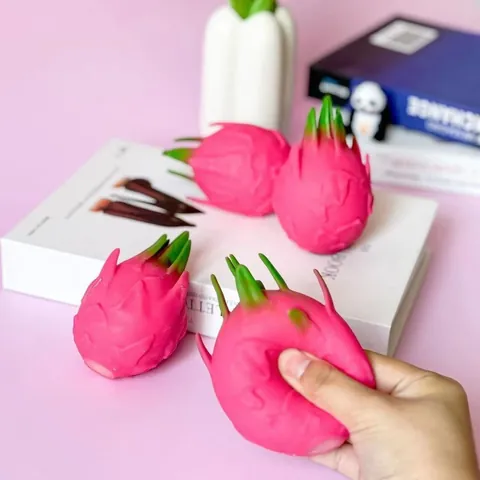 Juguete Squishy de Pitaya de Simulación Alivio del Estrés Realista Rosa Squeeze Sensorial para Oficina Hogar Descompresión Regalo