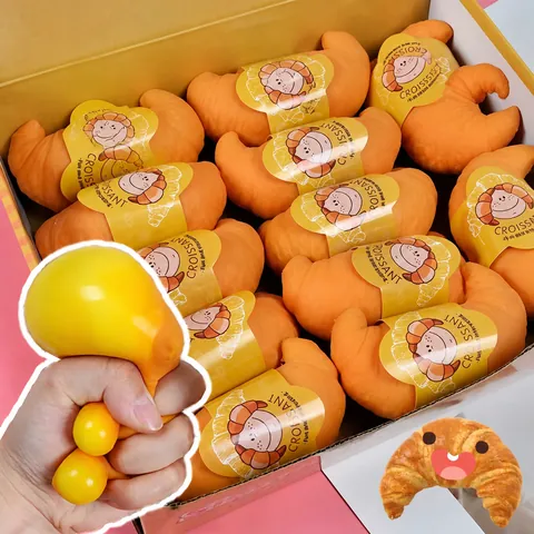 Προσομοίωση Κρουασάν Ψωμί Squishy TPR Αργή Επαναφορά Ανακούφιση από το Στρες Παιχνίδι για Παιδιά Ενήλικες Διακόσμηση Γραφείου